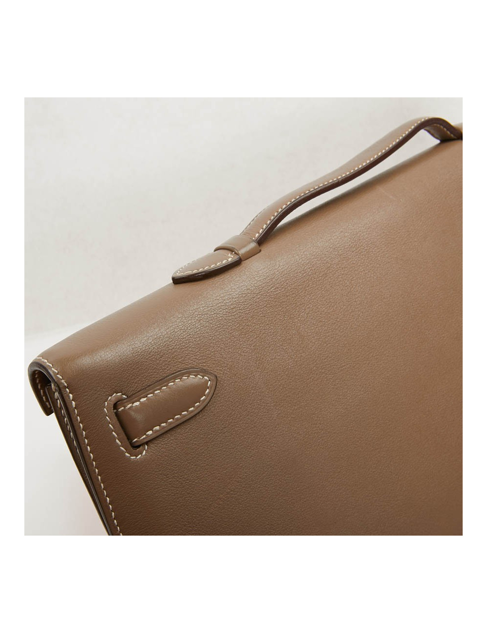 HERMES Kelly cut Etoupe leather