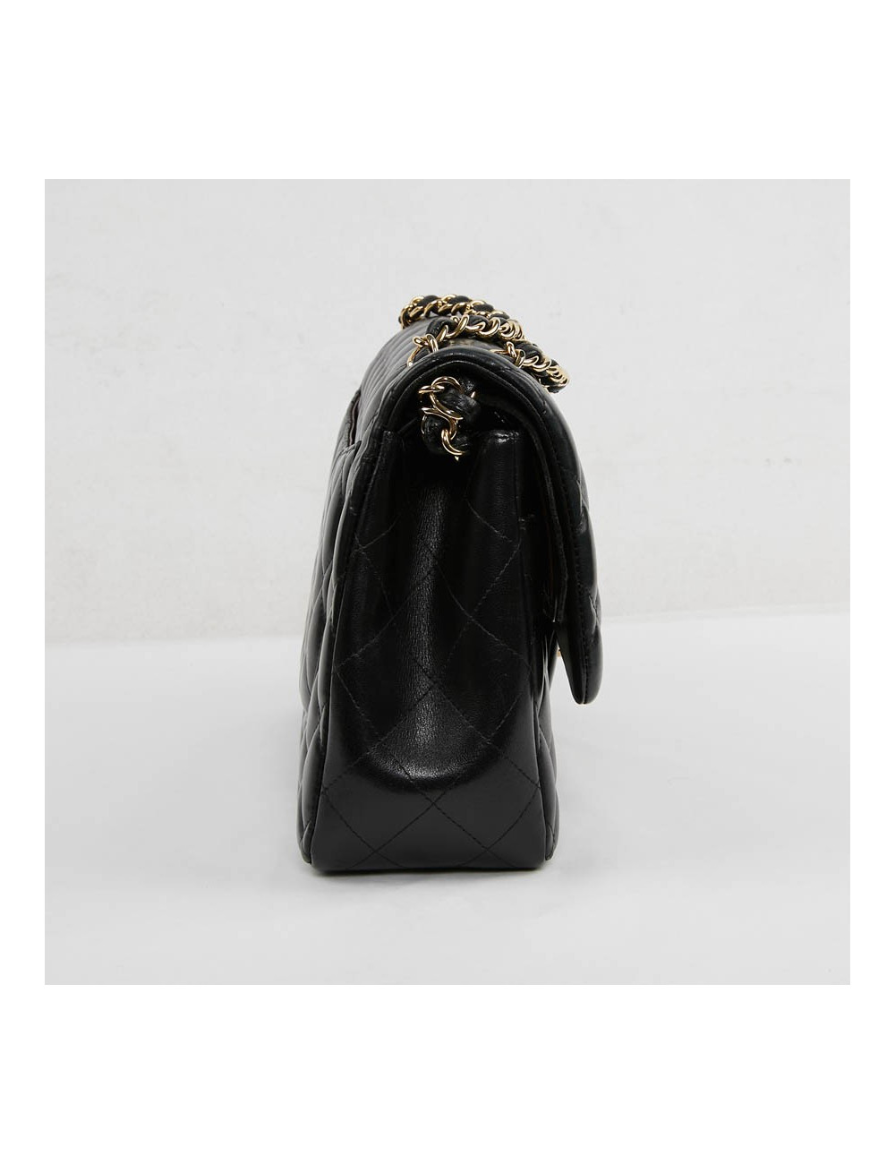 Grand sac classique CHANEL cuir matelassé noir