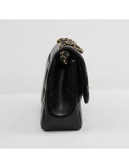 Grand sac classique CHANEL cuir matelassé noir
