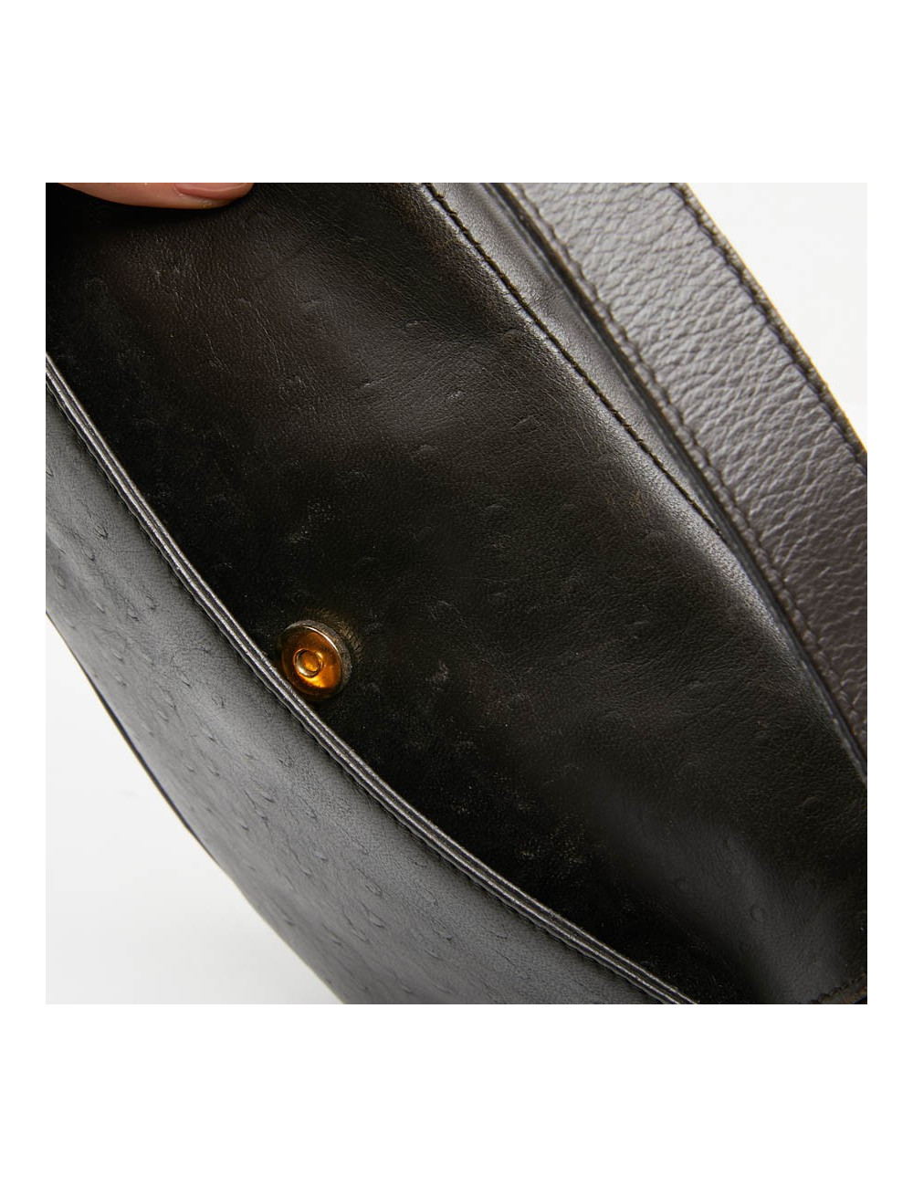 Saddle DIOR cuir façon autruche marron par John Galliano