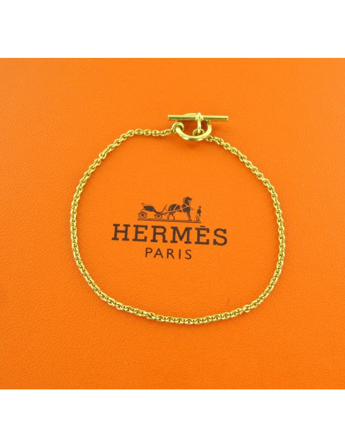 Bracelet HERMES en or jaune mini chaîne d'ancre