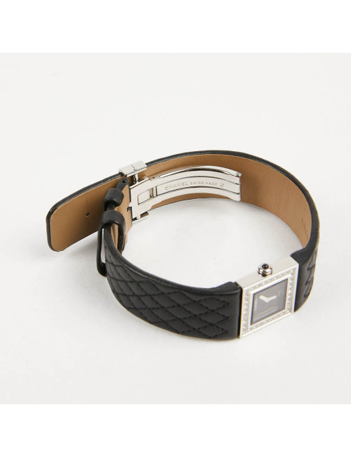 CHANEL quilted steel and diamonds watch