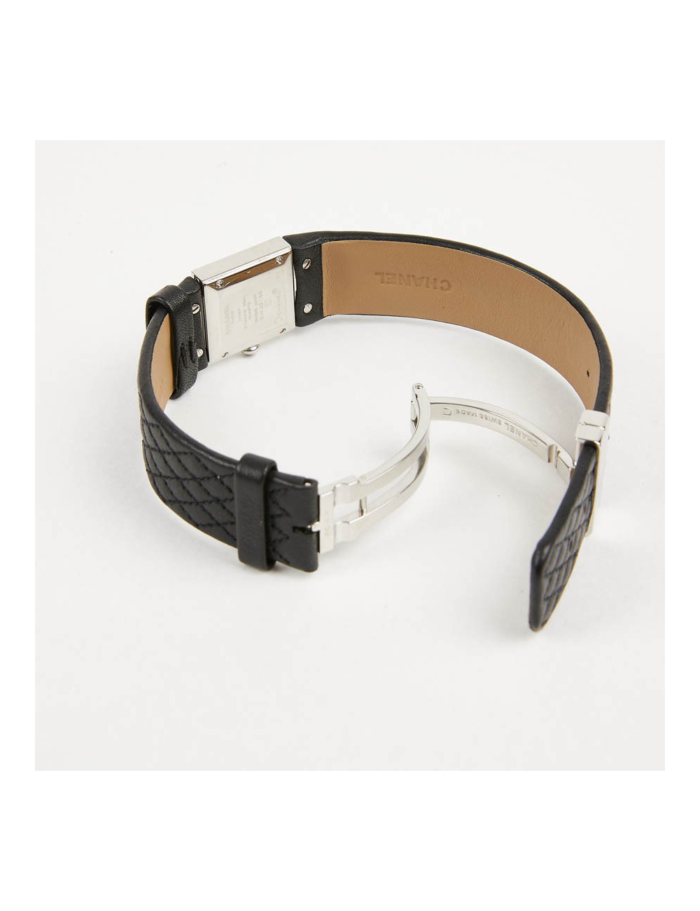 CHANEL quilted steel and diamonds watch