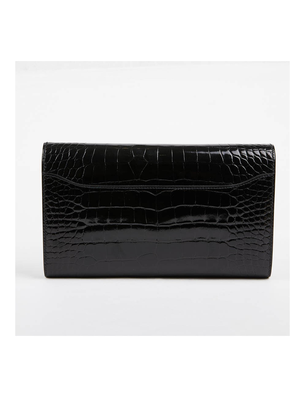 Pochette HERMES crocodile noir