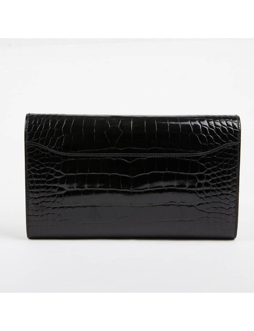 Pochette HERMES crocodile noir