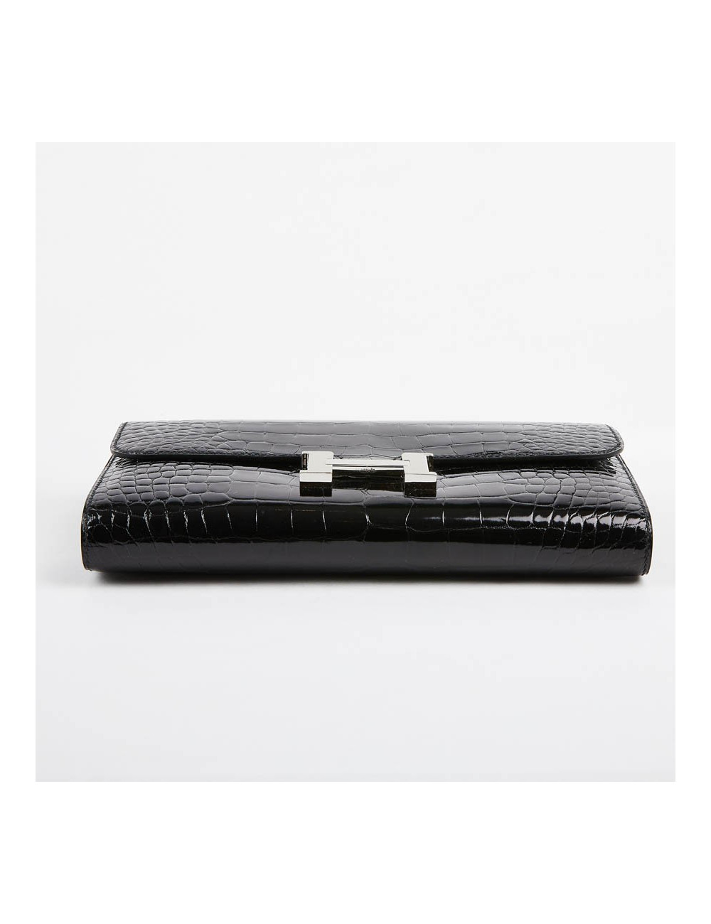 Pochette HERMES crocodile noir