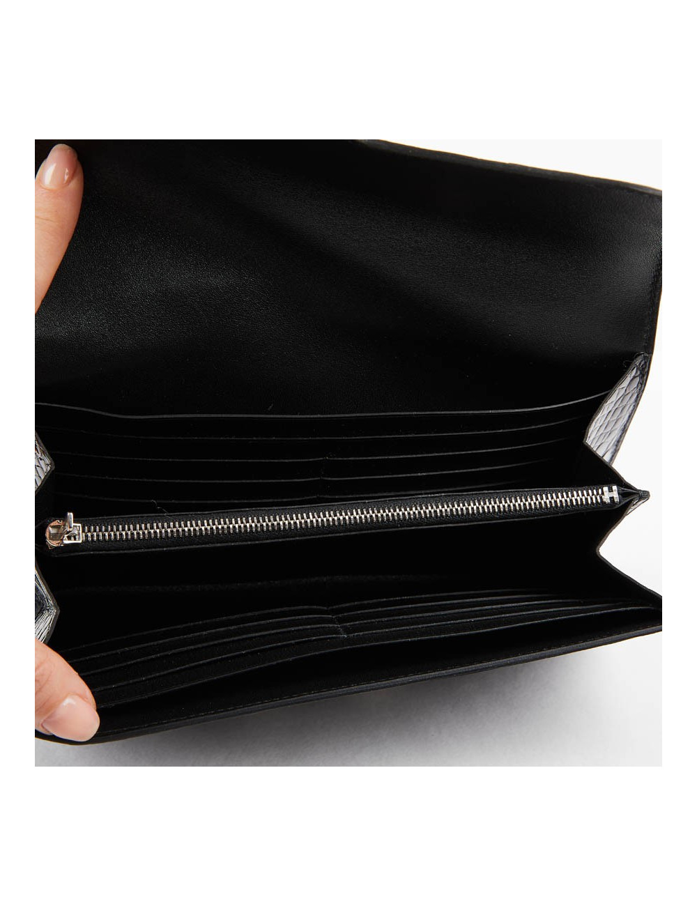 Pochette HERMES crocodile noir