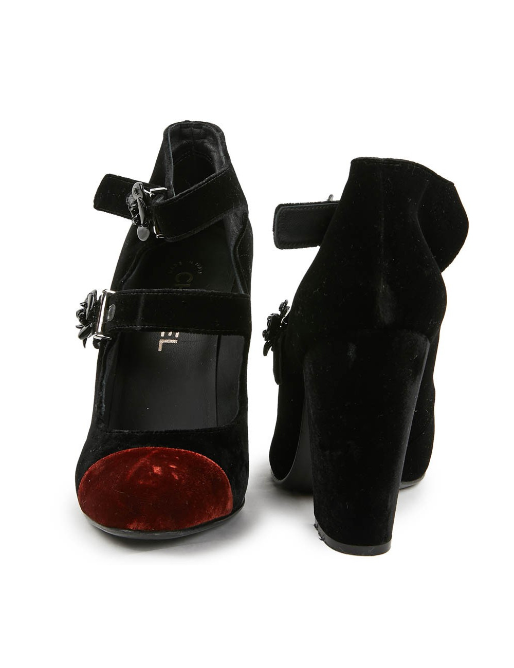 Escarpins PRADA T 39.5 velours bicolore