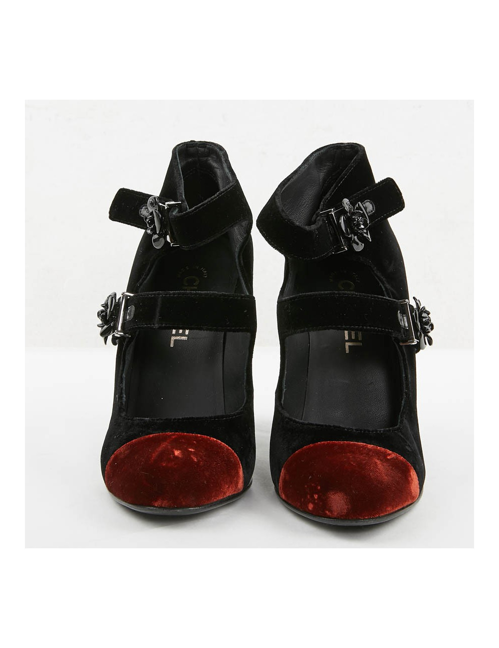 Escarpins PRADA T 39.5 velours bicolore