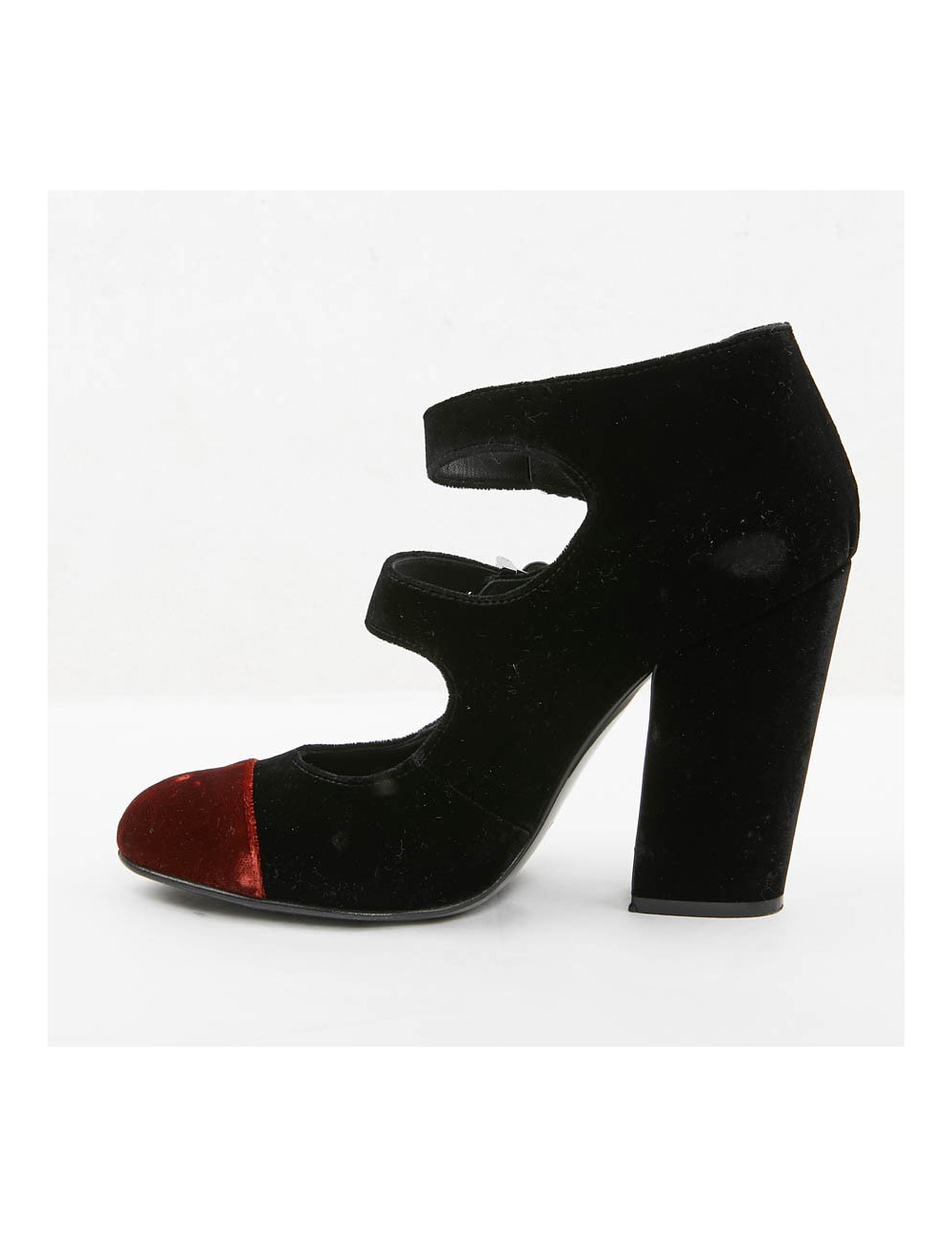 Escarpins PRADA T 39.5 velours bicolore