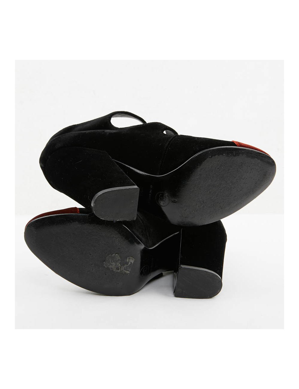 Escarpins PRADA T 39.5 velours bicolore