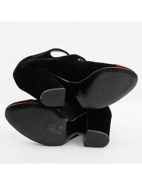 Escarpins PRADA T 39.5 velours bicolore