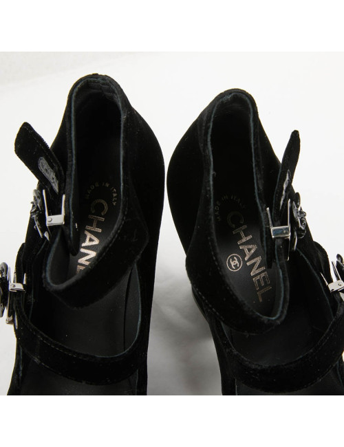 Escarpins PRADA T 39.5 velours bicolore