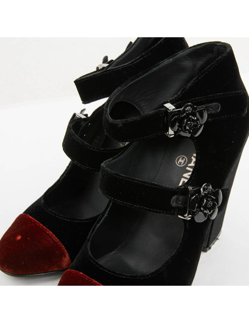 Escarpins PRADA T 39.5 velours bicolore