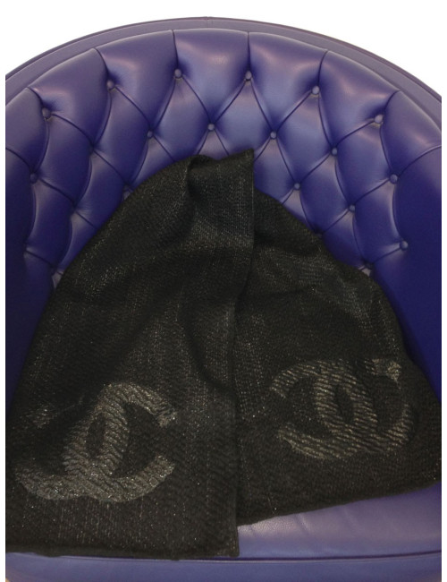 Étole CHANEL laine et lurex logo CC
