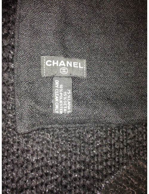 Étole CHANEL laine et lurex logo CC
