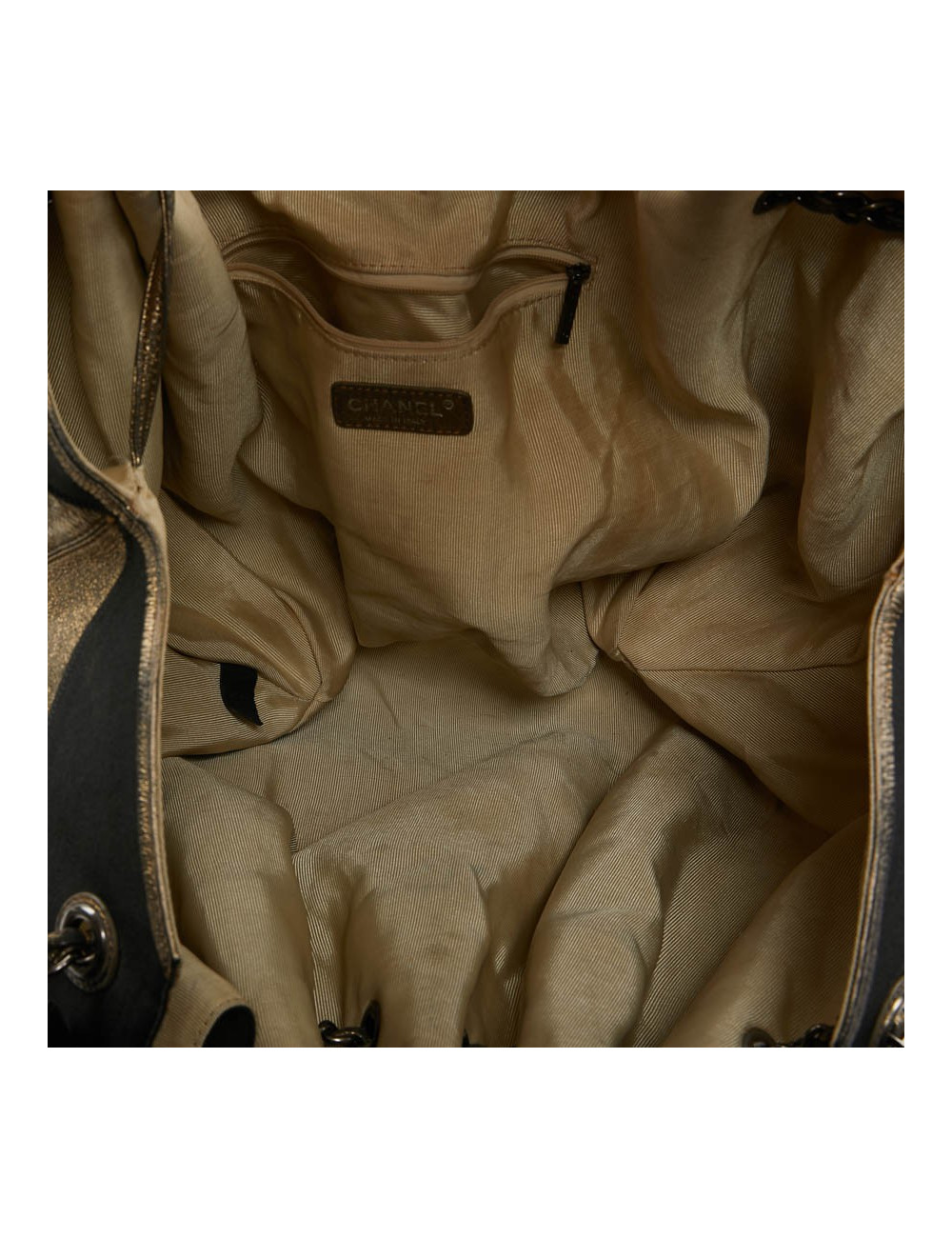 Grand sac Chanel doré brillant