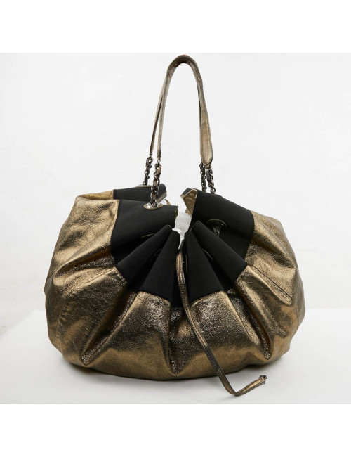 Grand sac Chanel doré brillant