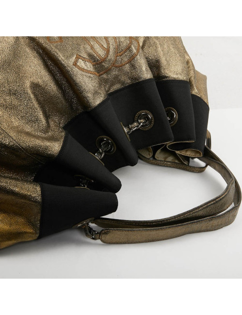 Grand sac Chanel doré brillant