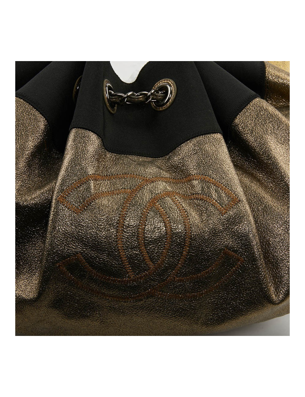 Grand sac Chanel doré brillant