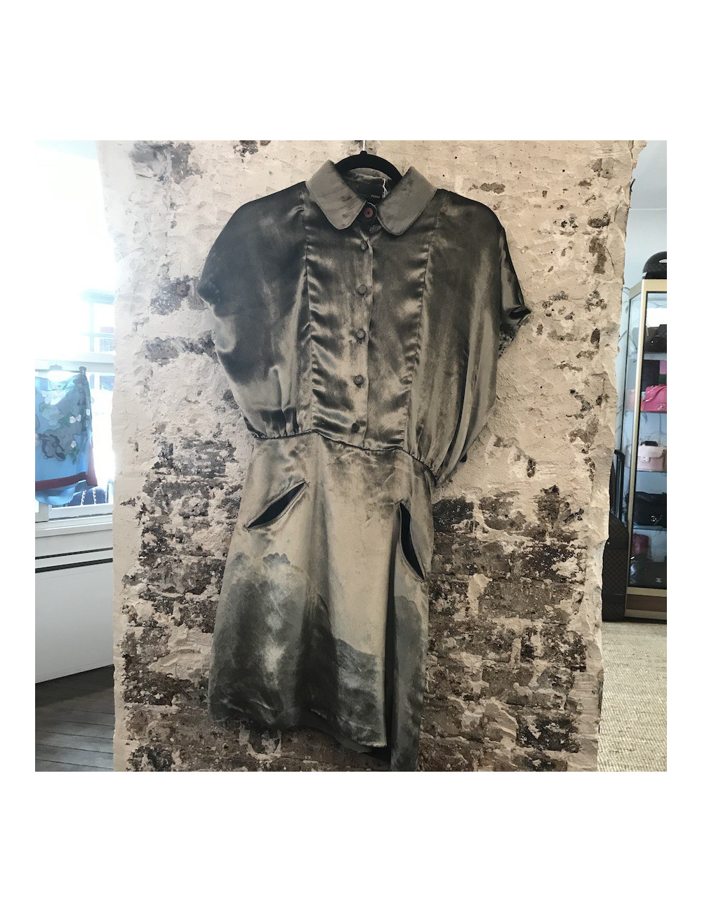 Robe T  FENDI en velours bronze brillant