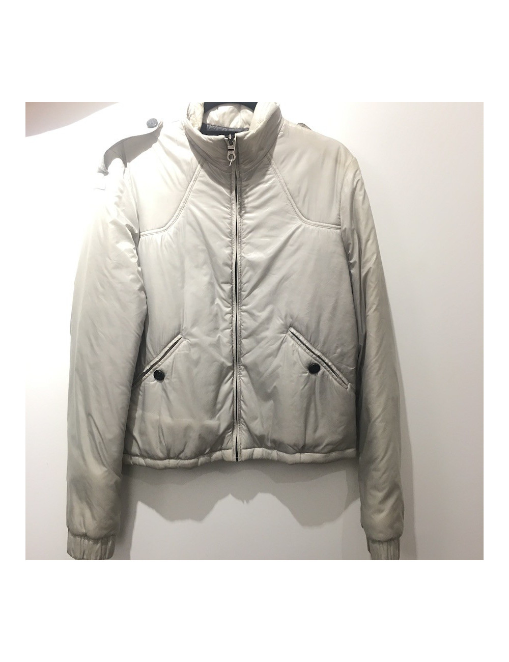 Doudoune CHANEL T 40 grise clair