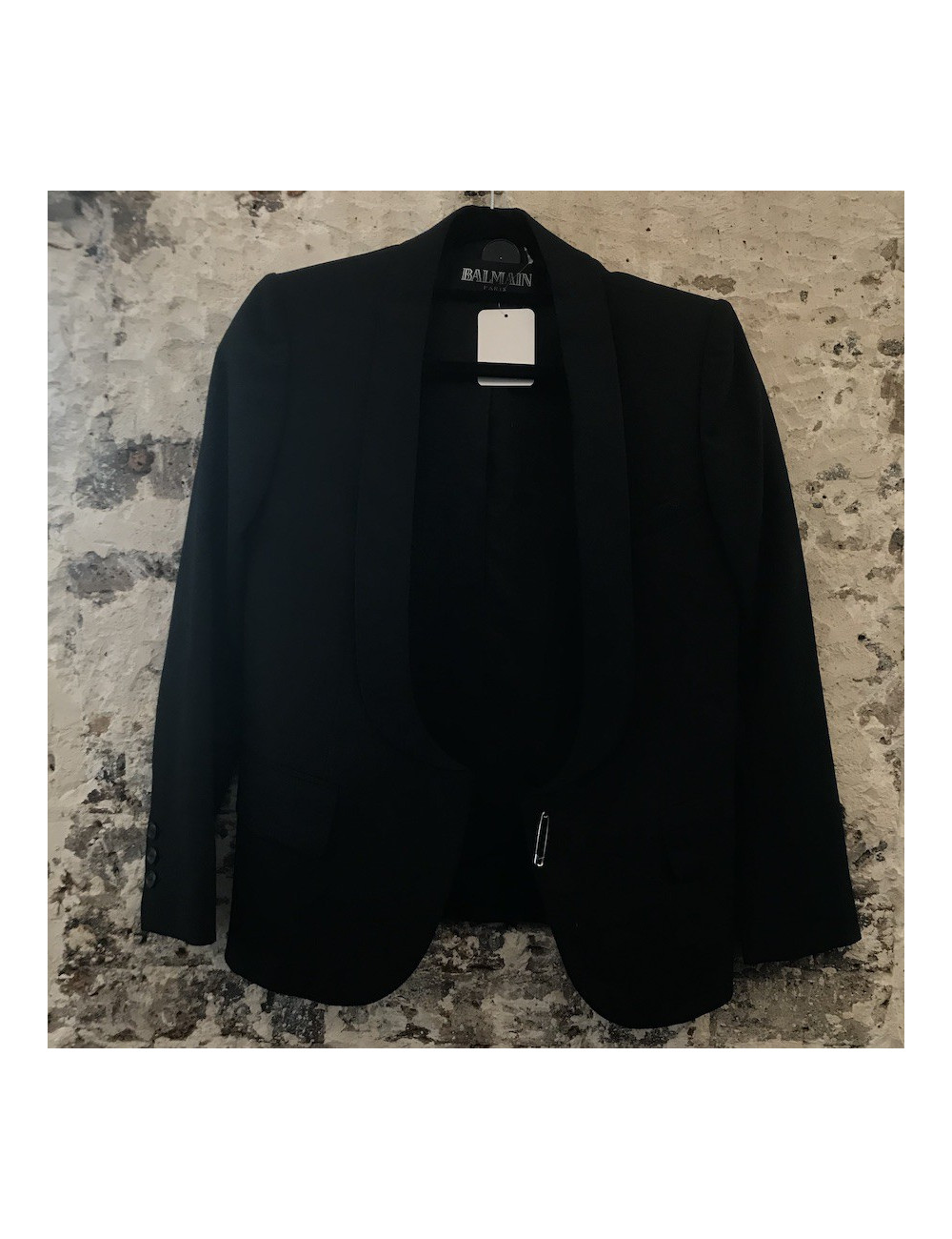 Veste BALMAIN T38 smoking en laine noire