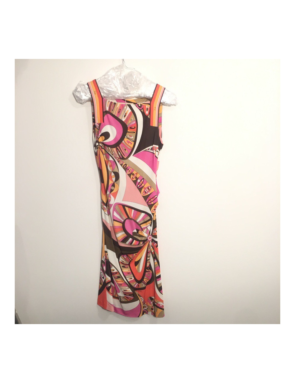 Robe EMILIO PUCCI T 38 FR motifs rose rouge orange
