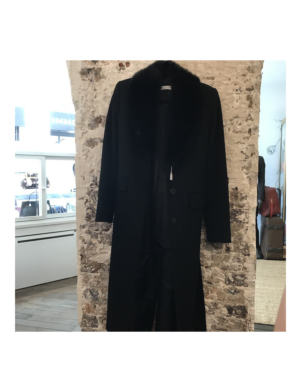 Manteau YVES SAINT LAURENT col de fourrure