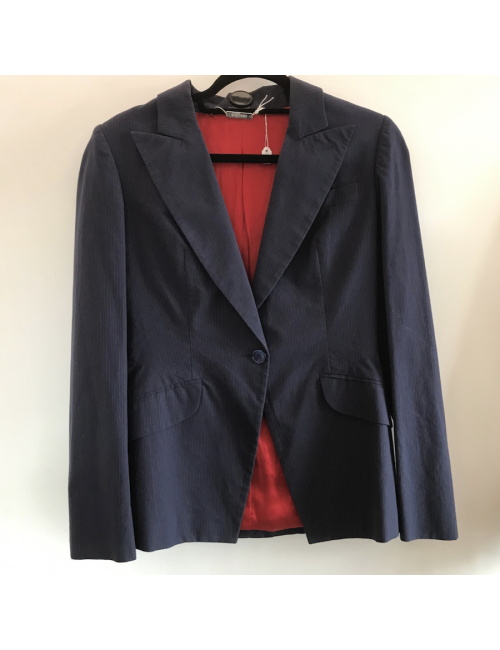 Veste ALEXANDER MCQUEEN T 40 en coton bleu marine avec lignes rouges et bleues