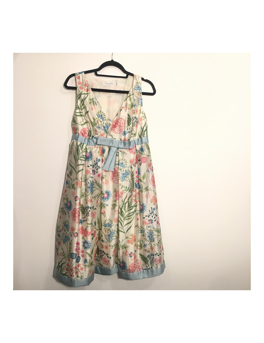 Robe T 36 CHRISTIAN DIOR en soie imprimés floraux