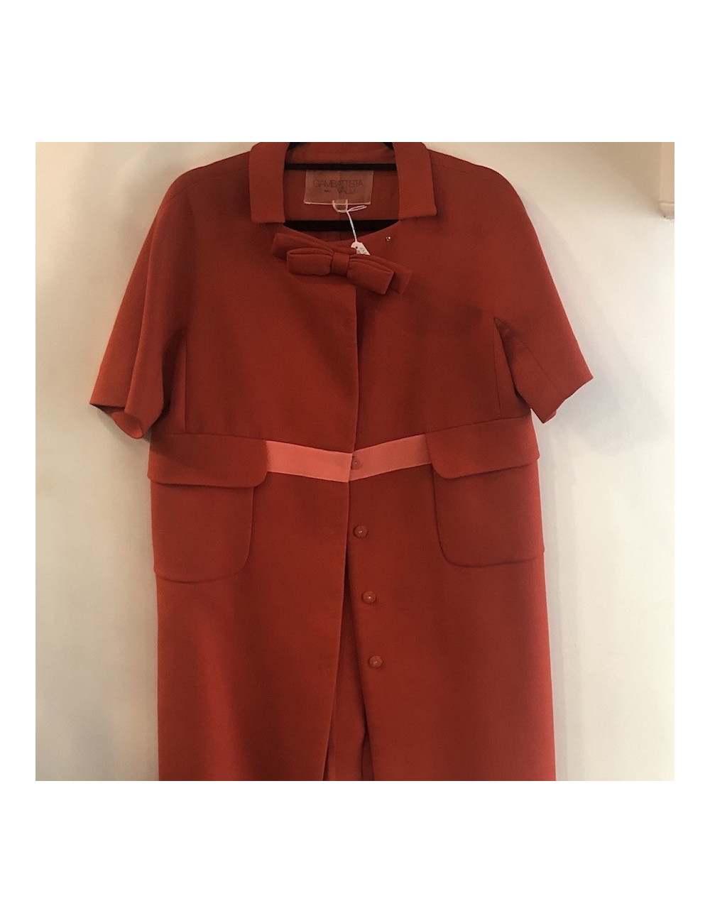 Manteau T 44 M IT/ 40 EU GIAMBATISTA VALLI manches courtes corail