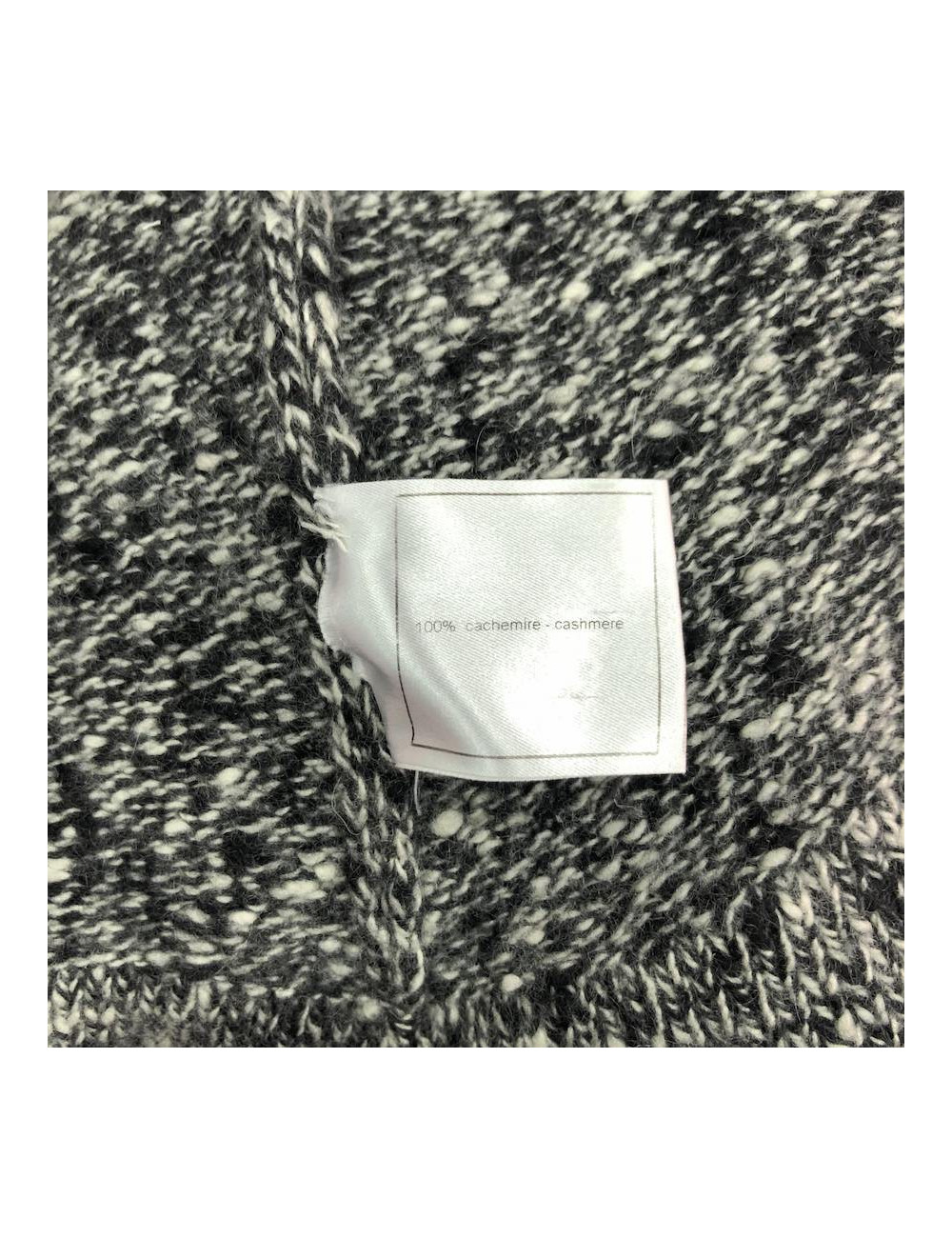 Long gilet CHANEL cachemire noir et blanc