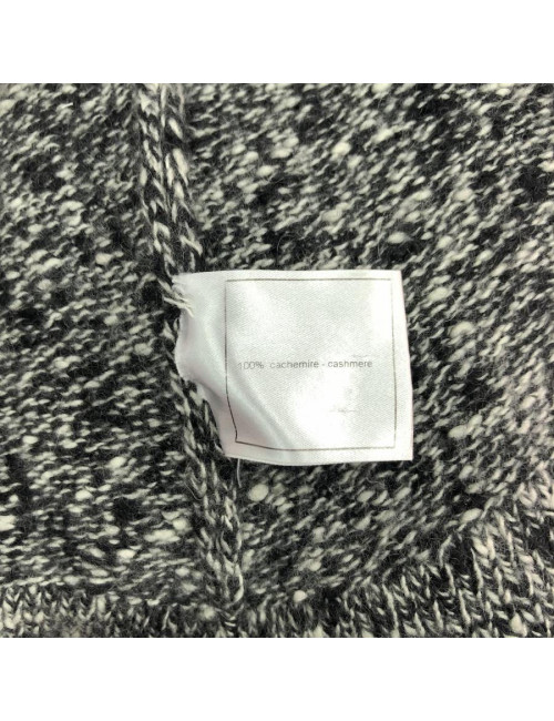 Long gilet CHANEL cachemire noir et blanc