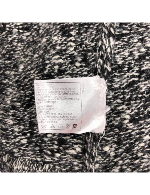 Long gilet CHANEL cachemire noir et blanc