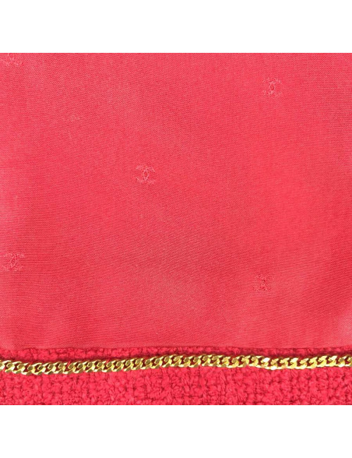 Veste croisée CHANEL tweed rouge T36