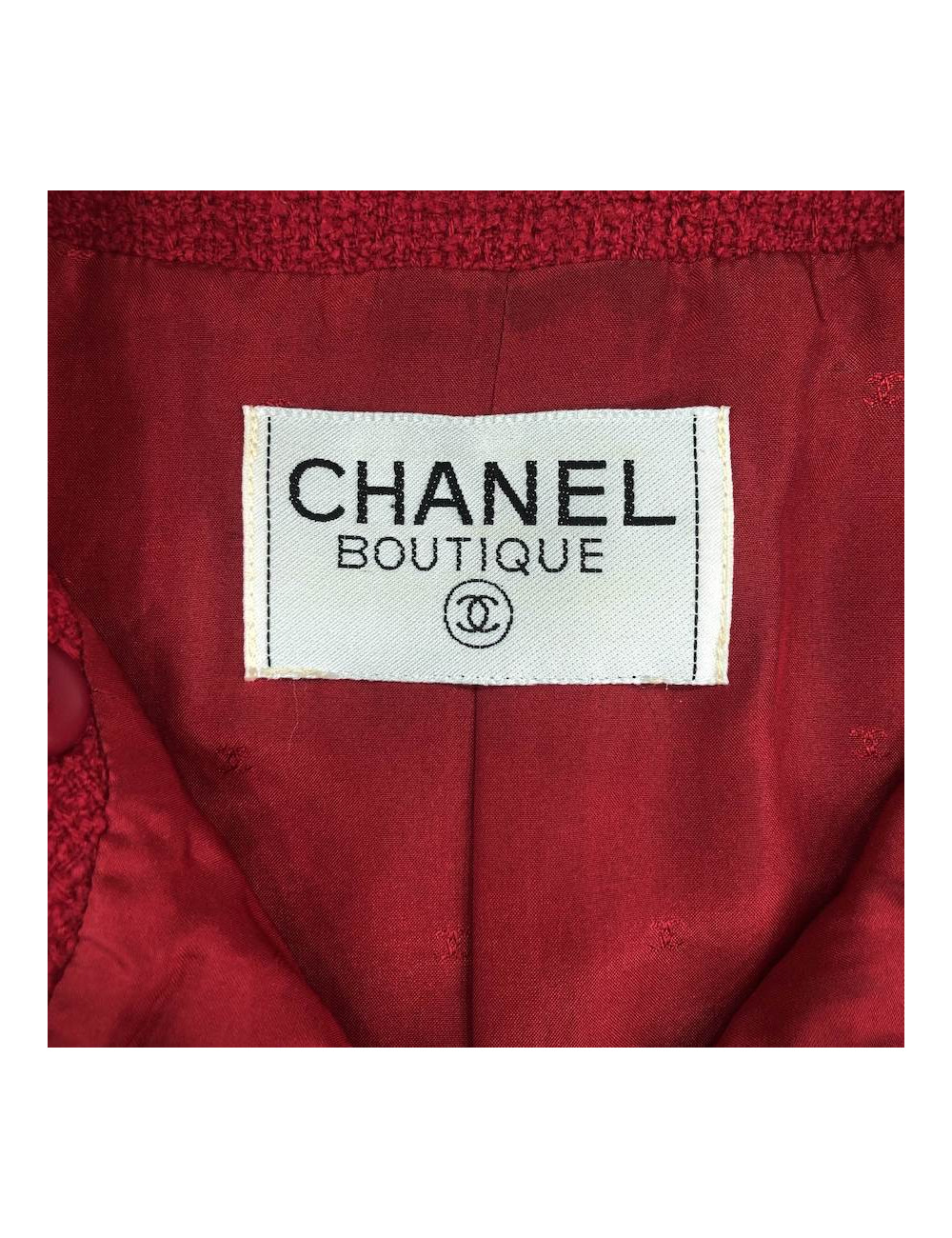 Veste croisée CHANEL tweed rouge T36