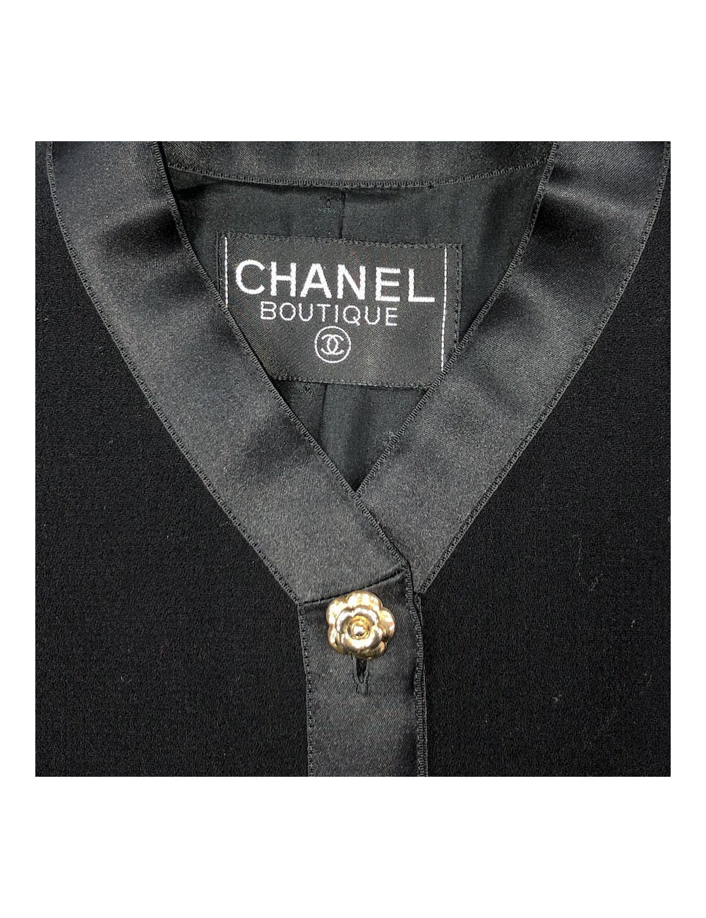 Veste T   CHANEL noir avec ganses satin noir