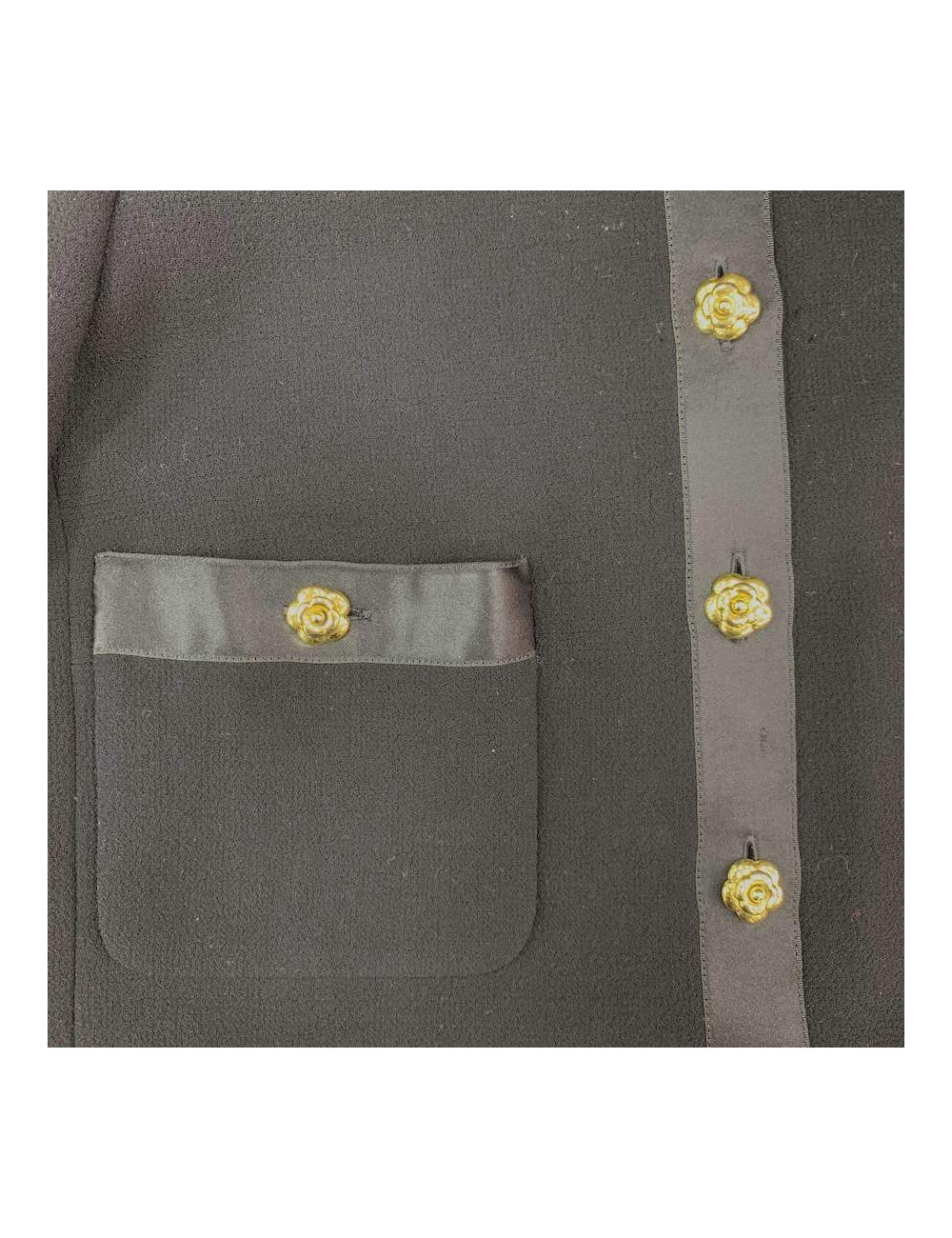 Veste T   CHANEL noir avec ganses satin noir