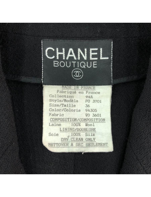 Veste longue Chanel noire