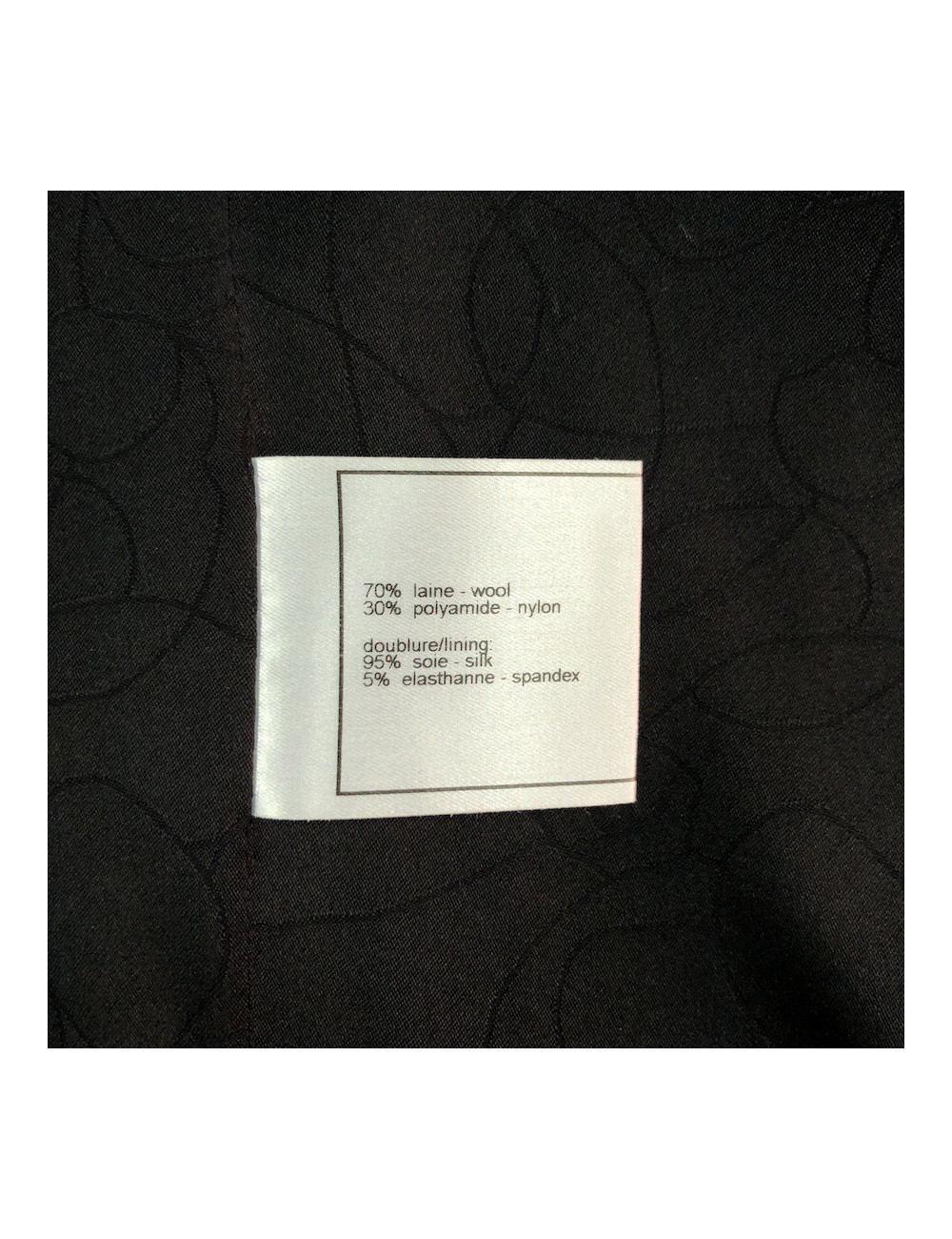 Veste T 36 CHANEL en tweed noir avec fil blanc