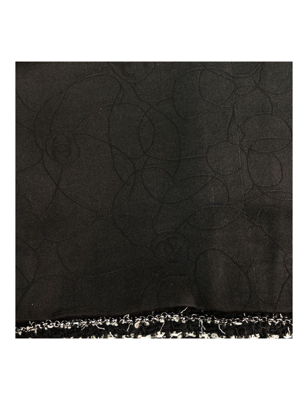 Veste T 36 CHANEL en tweed noir avec fil blanc