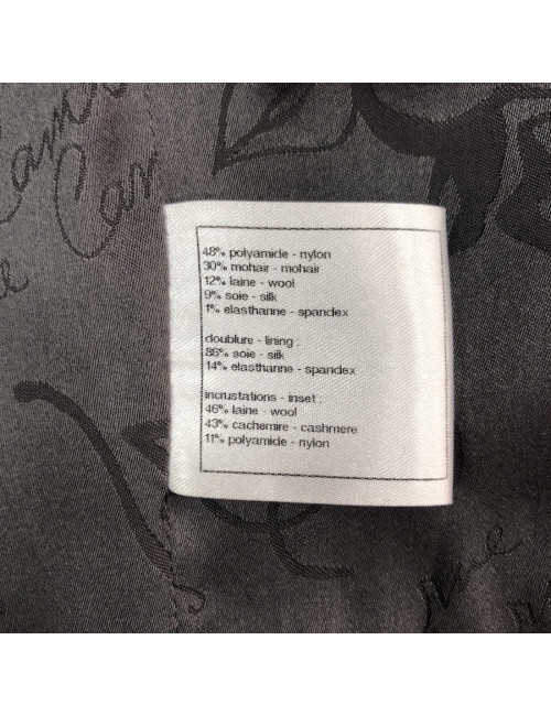 Veste T36 CHANEL en tweed gris foncé avec deux boutons  sur le devant