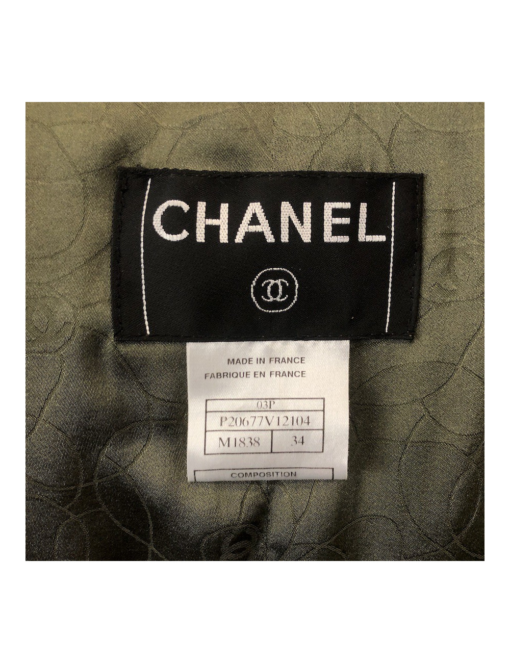 Veste t 34 CHANEL tweed vert