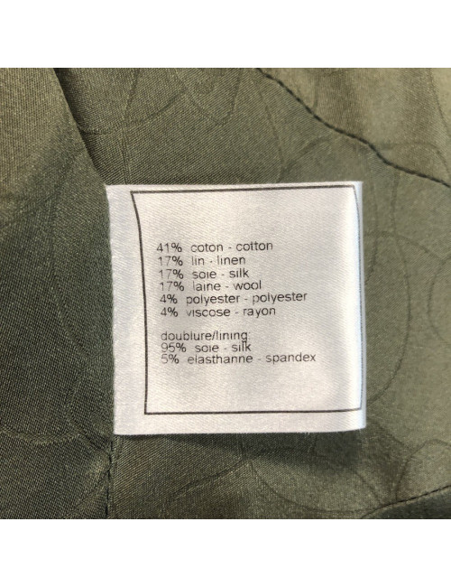 Veste t 34 CHANEL tweed vert