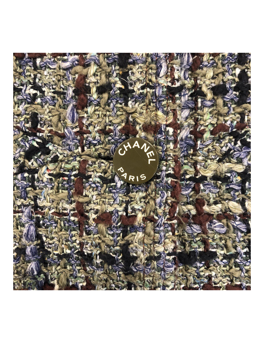 Veste t 34 CHANEL tweed vert