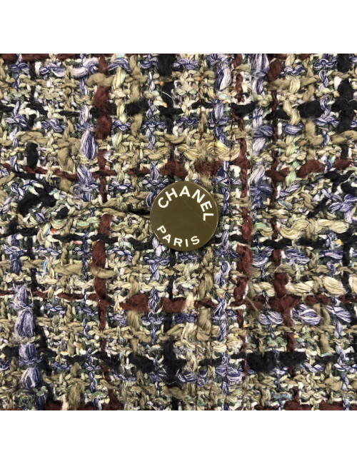 Veste t 34 CHANEL tweed vert