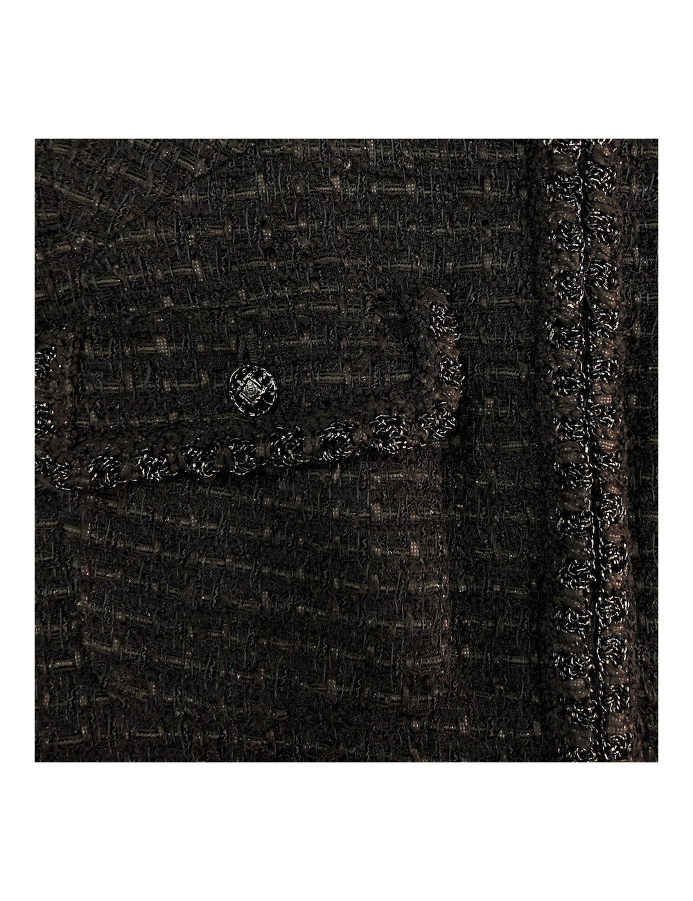 Veste CHANEL T 38 tweed noir 