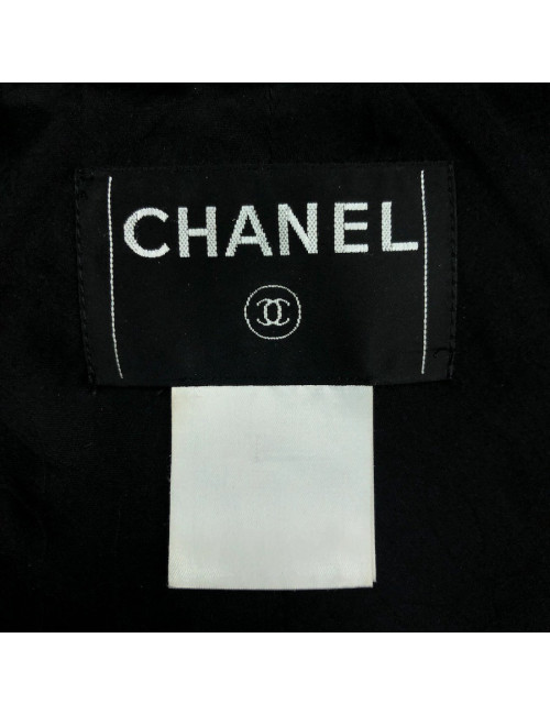 Veste CHANEL T 38 tweed noir 