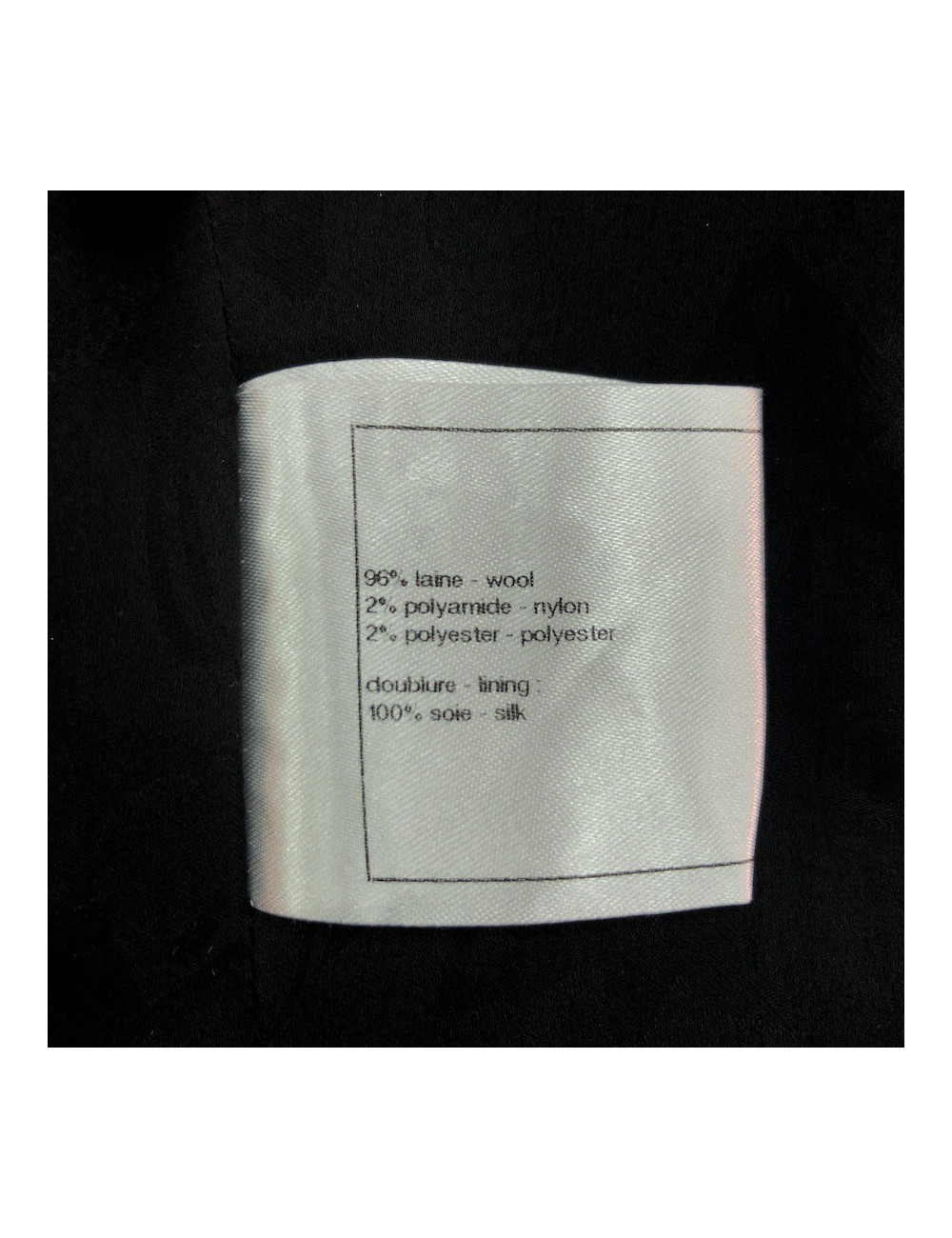 Veste 36 CHANEL tweed noir et fils dorés 